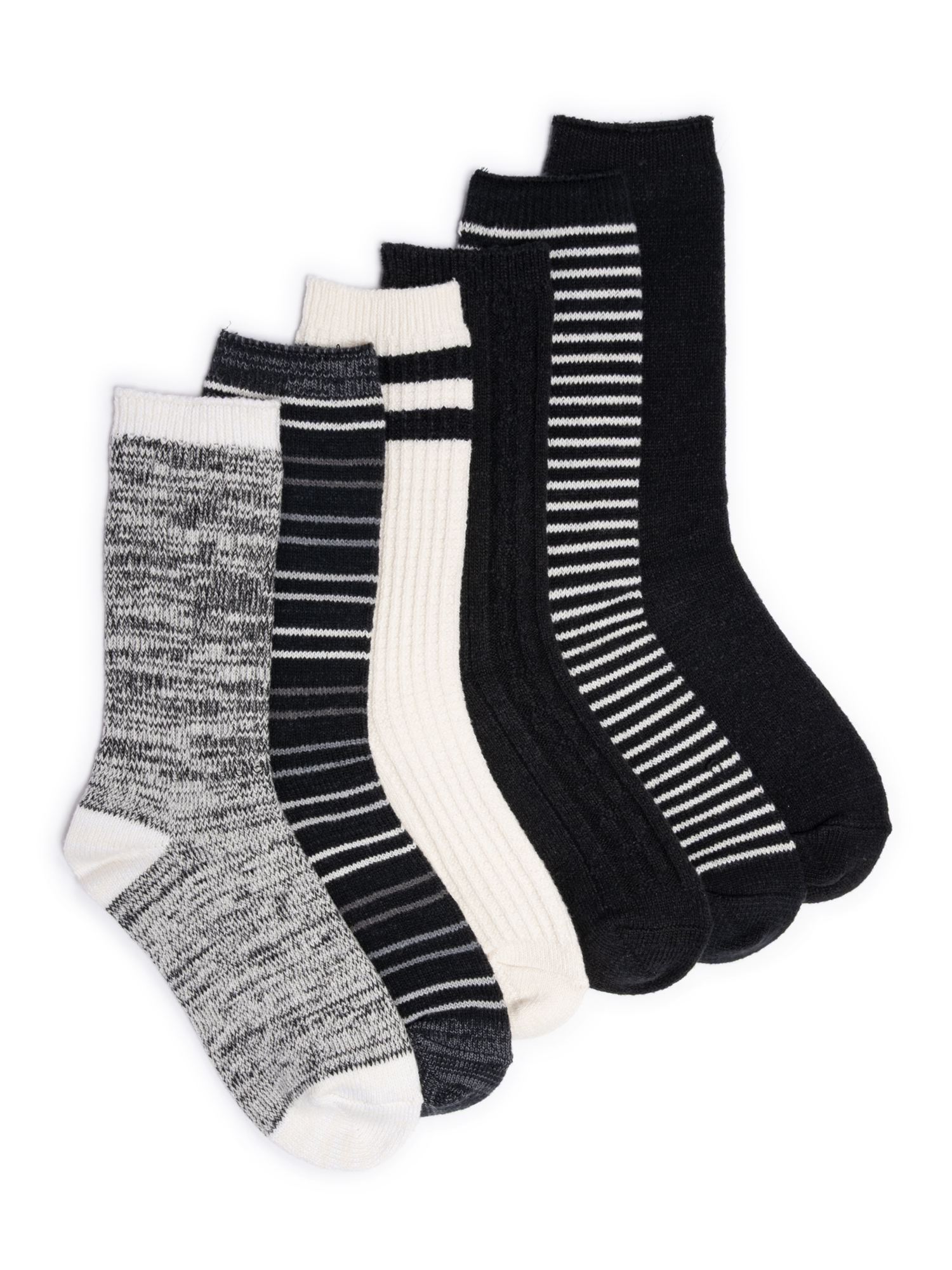 MUK LUKS Women's Fluffy Dream Crew Socks, 6-Pack