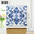 thumbnail image 2 of Coasters for Drinks Bar Beer,Set of 4 ,Square Wooden Housewarming Gift,Blue And White Porcelain Pattern Symmetrical, 2 of 6