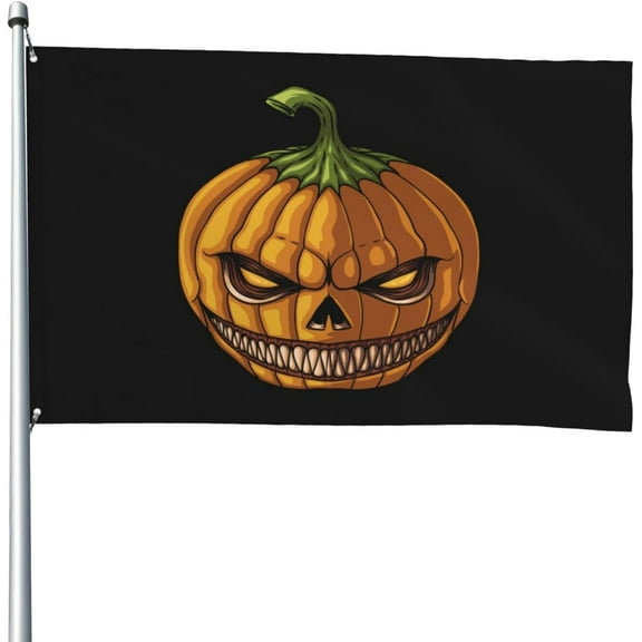 Heavy Duty Halloween Pumpkin Evil Smile Flag 4x6 Ft Durable Outdoor Banner Home Party Welcome Flag Patio Decor Flag