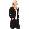 thumbnail image 3 of Moa Collection Women's Classic Open Front Long Sleeve Cardigan with Side Pockets, 3 of 5