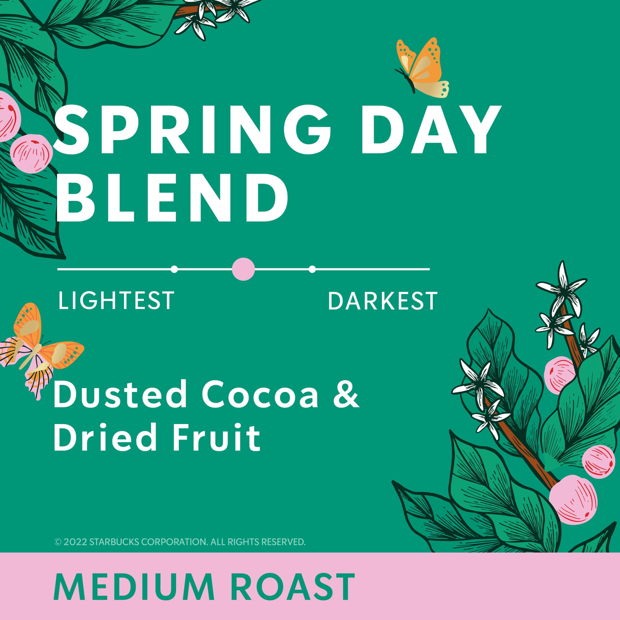 Starbucks Arabica Beans Spring Day Blend, Medium Roast, Ground Coffee, 17 oz