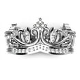 thumbnail image 2 of Sz 6 Sterling Silver Cubic Zirconia Princess Crown CZ Band Ring, 2 of 2