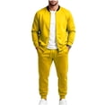 thumbnail image 2 of LYSMORA Men's Bomber Tracksuit Set Full Zip Jacket Drawstring Jogger Pants Outfit for Casual Walks and Light Training, 2 of 7