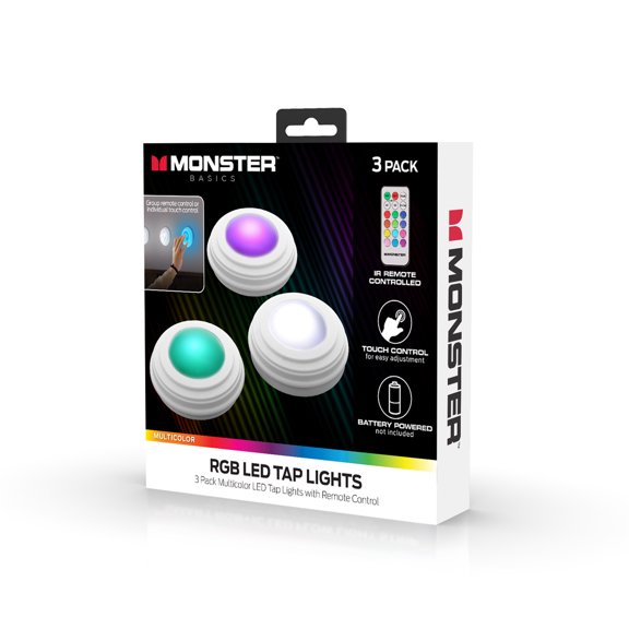 Monster Multicolor LED Night Lights, 3 Pack