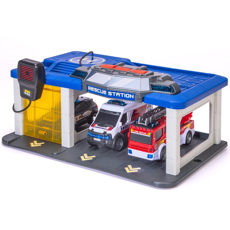 輸入玩具　Dickie Toys　レスキューステーションセット Dickie Toys, Rescue Station Play Set, with Microphone Light