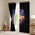 thumbnail image 3 of Manfei Wild Wolf Kitchen Curtains,Jungle Animal Black Out Curtains Pack of 2 (42x63 Each),Multicolor, 3 of 7