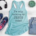 thumbnail image 2 of I'm Only Talking To Jesus Today Tank Top, Ladies Racerback Tank Top, Jesus Tank, Christian Tank, Cancun, Large, 2 of 3