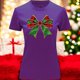 thumbnail image 3 of Playera Blusa Con Estampado De Moño Navideño Ropa Para Mujer Color Morado Talla Chica Marca Emil SaEs, 3 of 4