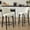 Beige, variant on Set of 2 Modern Faux Linen Counter Stools with Solid Wood Legs & Foot Ring, Ergonomic Bar Stools for Kitchen Island Home Bar,Green