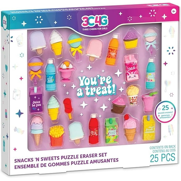 Make It Real 3C4G SNACK N SWEETS PUZZLE ERASER SET