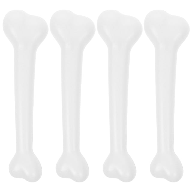 4PCS Halloween Props Simulative Human Skeleton Plastic Bones Model Dog Bones Toy False Bones (White)