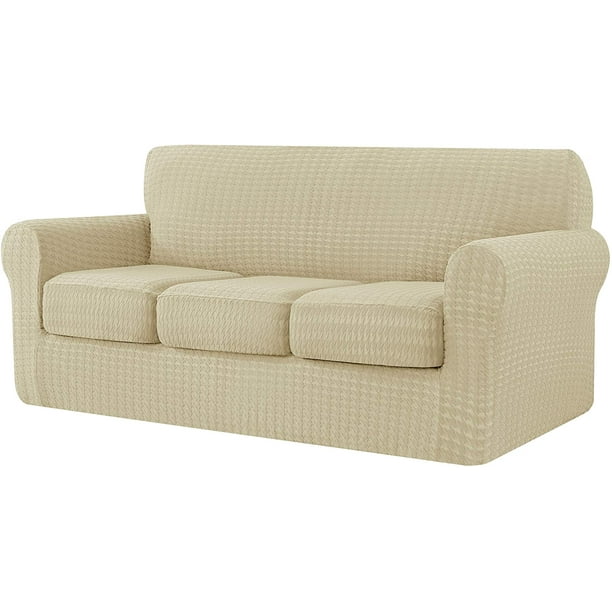 CHUN YI 4 Piece Houndstooth Stretch Sofa Cover Couch Slipcover Separate