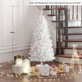 thumbnail image 7 of OASISCRAFT 4.5ft Prelit Christmas Tree, Slim Fraser Fir Pencil Design, 150 Warm Lights, 424 PVC Branch Tips, Holiday Decor, White, 7 of 7