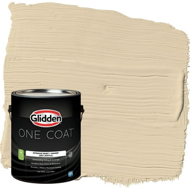 Glidden One Coat Interior Paint and Primer, Almond Cream / Beige, Gallon, Eggshell