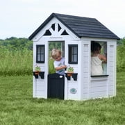 Backyard Discovery Sweetwater White Cedar Wooden Kids Playhouse, Play Kitchen, Snack Bar