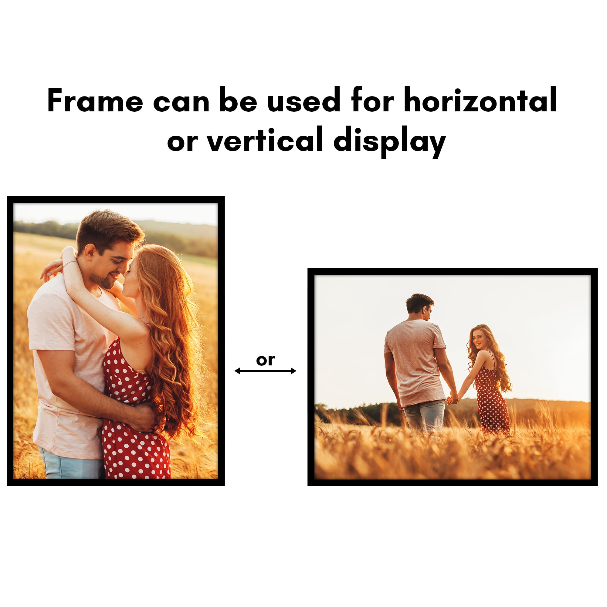 Americanflat 20x27 Picture Frame with Polished Plexiglass Streamline Collection Thin Border Wall - Black