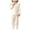 Beige, variant on Faraee Baby Boy Girl Two Piece Outfit Ruffle Shoulder Long Sleeve Top and Pants Set Cotton Solid Color Loungewear Sleepwear for Infant Toddler 6 12 18 24 Months