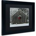 thumbnail image 2 of Trademark Fine Art "Christmas Barn in the Snow" Canvas Art by Kurt Shaffer Black Matte, Black Frame, 2 of 4