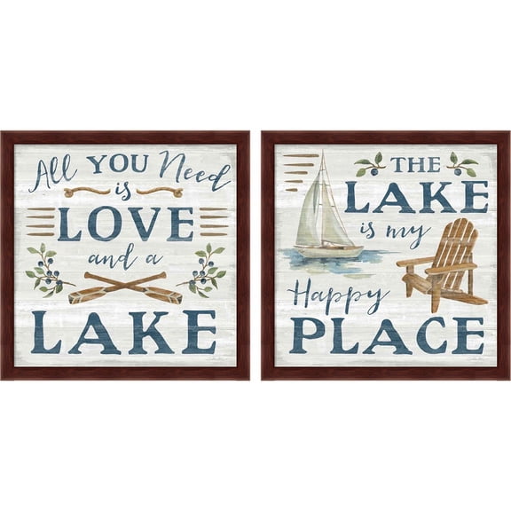 Great Art Now Lakeside Retreat by Silvia Vassileva, 2 Piece Framed Art Set Each 13"W x 13"H