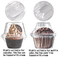 thumbnail image 4 of Paquete de 50 contenedores individuales para cupcakes, cajas de plástico para cupcakes, soportes apilables para cupcakes con cúpula profunda, 4 of 8