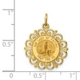 thumbnail image 3 of 14k Polished and Satin Solid Our Lady of Fatima Medal Scalloped Edge Round Pendant XR667, 3 of 4