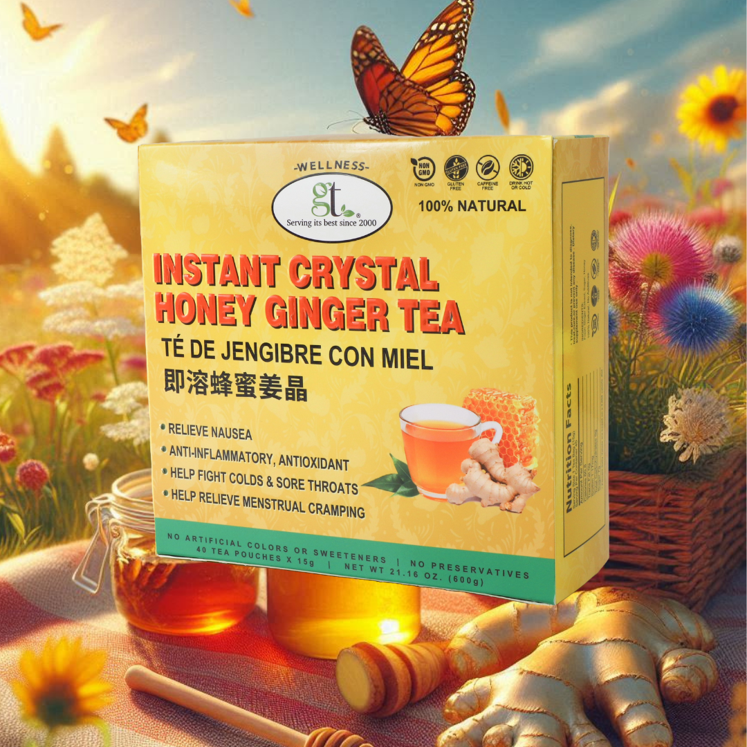 GT Instant Crystal Honey Ginger Tea Care Package, 21.18 Ounce Box (40 Tea Pouches)