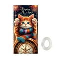 thumbnail image 2 of XEOVHV Happy 2025 New Year Eve Door Cover Winter Christmas Cat 70" x 35" Double Sided Door Cover Decorative House Yard Flag Outdoor Seasonal Holiday Small Decor, 2 of 9