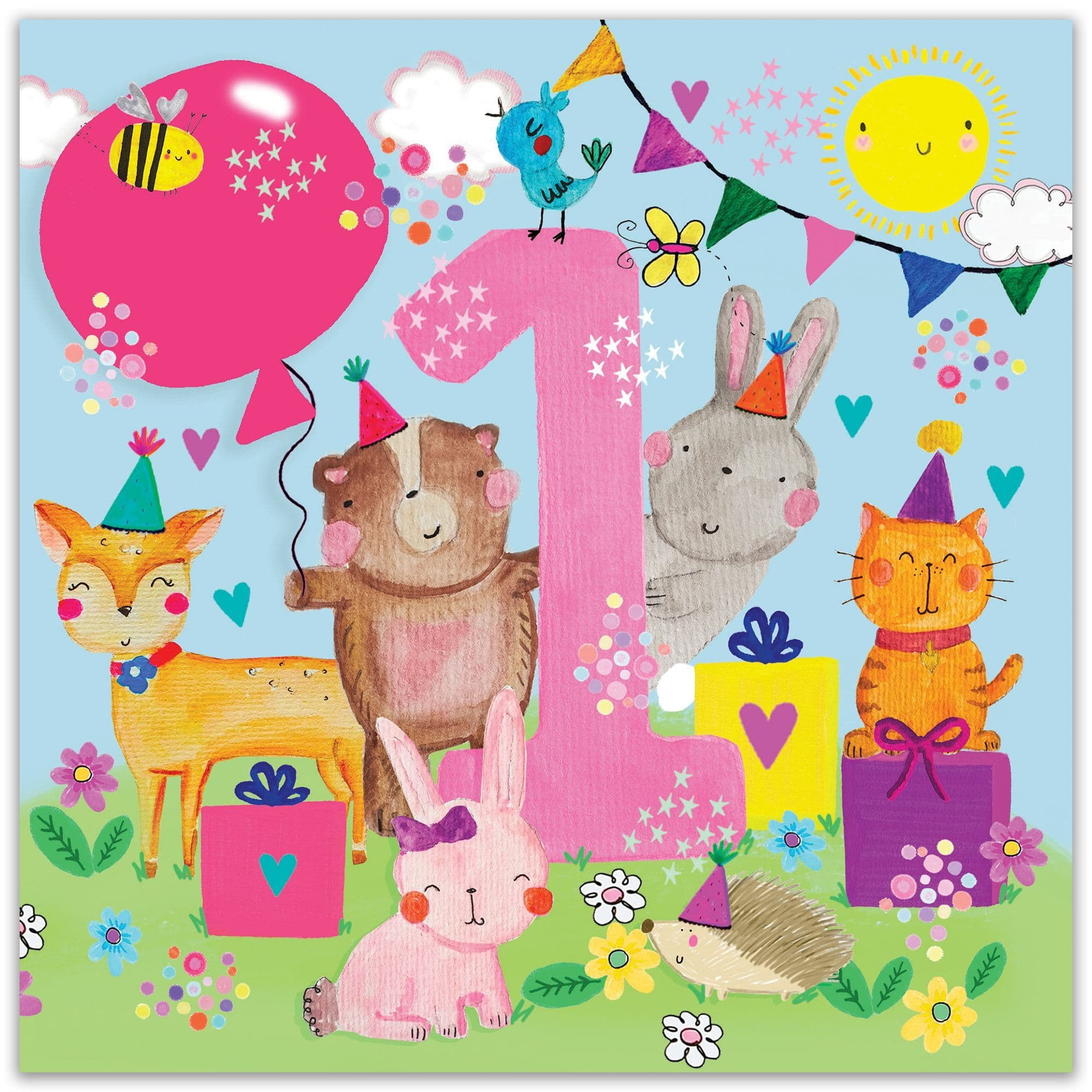 Twizler 1st Birthday Card for Girls - Woodland Animals - Children's Age 1 Happy Birthday Greeting Card for Daughter Granddaughter Niece Kids - Walmart.com twizler-1st-birthday-card-for-girls-woodland-animals-children-s-age-1-happy-birthday-greeting-card-for-daughter-granddaughter-niece-kids-walmart-com