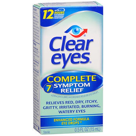 Clear Eyes 7 Symptom Relief Lubricant Eye Drops, 0.5 fl oz