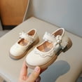 thumbnail image 6 of DMDUOU Toddler Girls Mary Jane Dress Shoes School Uniform Loafers PU Leather Flats Non-Slip Sole Casual Shoes Beige 29, 6 of 9