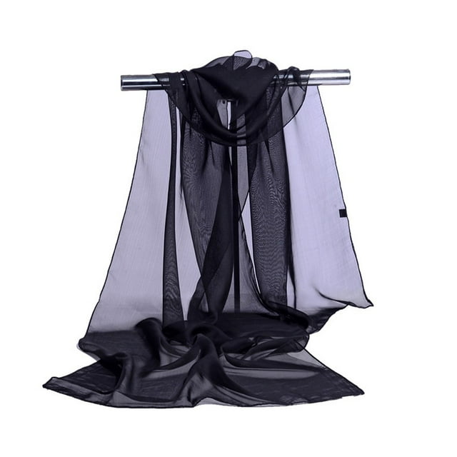 Lefu Foulard Femme en Mousseline Uni Transparent, Étole, Foulards de Cou, Hijab, Châle Sarong, Foulard de Tête