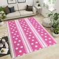 thumbnail image 2 of Simple Pink Rug, Modern White Polka Dots Kids Rug for Bedroom, Non-Shedding Non Slip Washable Rugs for Living Room Study Room Girls Room Playroom Classrom Rug 4x5ft, 2 of 6
