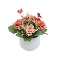 thumbnail image 2 of Fufafayo Artificial Rose Plants, Small Potted Fake Flowers, Indoor Greenery Tabletop Decor, Lifelike Faux Blossom Arrangement for Living Room, Office or Bedroom Home Accent, 2 of 6