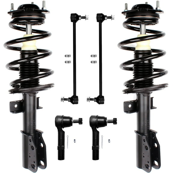 CCIYU Complete Suspension Kit Fits 2007 2008 2009 2010 2011 2012 for GMC Acadia 2007 2008 2009 2010 for Saturn Outlook Includes Front Strut Spring Assembly Tie Rod End Stabilizer Bar Link