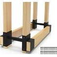 thumbnail image 1 of Ensemble de Supports pour Support de Bois de Chauffage Extérieur x Support de Rangement pour Bois de Chauffage avec Profondeur Réglable Support de Rangement pour Bois pour Patio Extérieur Intérieur Paire (TP Non Inclus), 1 of 8