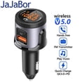 thumbnail image 1 of JaJaBor Émetteur FM Modulateur Bluetooth 5.0 Kit Voiture Mains Libres Récepteur Stéréo Sans Fil Supporte Siri/Google Assistant Vocal, 1 of 4
