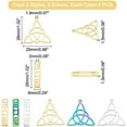 thumbnail image 2 of 24Pcs 2 Styles 3 Colors Trinity Knot Charm Irish Celtic Jewelry Triangle Triquetra Pendant Moon Phase Bar Pendant Rectangle Crescent Moon Charm for DIY Craft Jewelry Making, 2 of 8