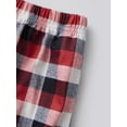 thumbnail image 6 of Family Matching Christmas Pajamas, Solid Color Tops  Plaid Pants Holiday Sleepwear Set, 6 of 11