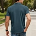 thumbnail image 4 of Stamzod Summer Shirts for Men Solid Color Short Sleeve Button Pullover Tops Casual Oversized Dress Shirt for Work Blue-1 S, 4 of 5