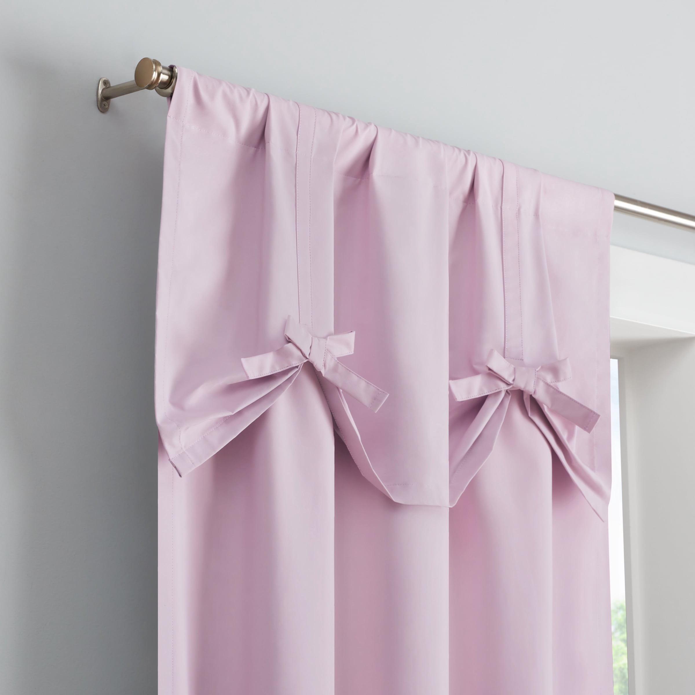 Eclipse Kids Bow Tie Up 100% Blackout 63" long x 40" wide Curtain panel in Pink