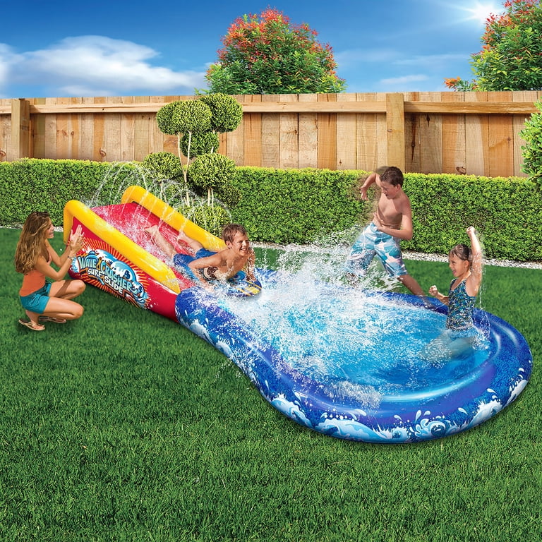 Banzai Inflatable Wave Crasher Surf Water Slide and Kiddie Pool