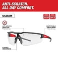thumbnail image 2 of Gafas de seguridad Milwaukee con Lentes transparentes antiarañazos negro y rojo, 2 of 4