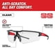 thumbnail image 2 of Gafas de seguridad Milwaukee con Lentes transparentes antiarañazos negro y rojo, 2 of 4