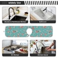 thumbnail image 6 of Coolnut 2 Pack Faucet Mat Splash Guard for Kitchen Sink, Flowers Botanical Rose Turquoise Faucet Handle Drip Catcher Tray Absorbent Mat Fast Dry Mat for Kitchen, Bathroom, 14"x5", 6 of 7