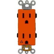 ENERLITES Isolated Ground Electrical Outlet, Industrial Grade Receptacle, 15A/125VA, 5-15R, 61500-IG-O, Orange