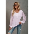 thumbnail image 2 of Anbech Women's Lace Splicing Blouse V Neck Shirt Splice Long Sleeve Loose Casual Solid Color Tops, 2 of 7