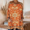 thumbnail image 3 of Craaazy Chemises Thermiques pour Femmes Col Rond Imprimés Rétro Manches Longues Vêtements Amples avec Poches Cadeaux, 3 of 7