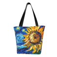 thumbnail image 1 of Fotbe vintage Starry Sunflower Bolsa de Playa con Estampado, Bolsa de Hombro, Bolsa de Mano Espaciosa, Bolsa de Viaje Ligera, Bolsa de Compras Versátil, 1 of 6