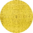 thumbnail image 1 of Ahgly Company Indoor Round Persian Yellow Traditional Area Rugs, 3' Round, 1 of 4