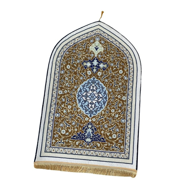 yuksok Tapis de Prière avec Pompon Tapis Tapis de Zone 70cmx110cm Portable de Collection pour Café E